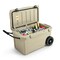 Costway 75 Qt Portable Cooler Roto Molded Ice Chest Insulated 5-7 Days with wheels Handle Charcoal/Tan